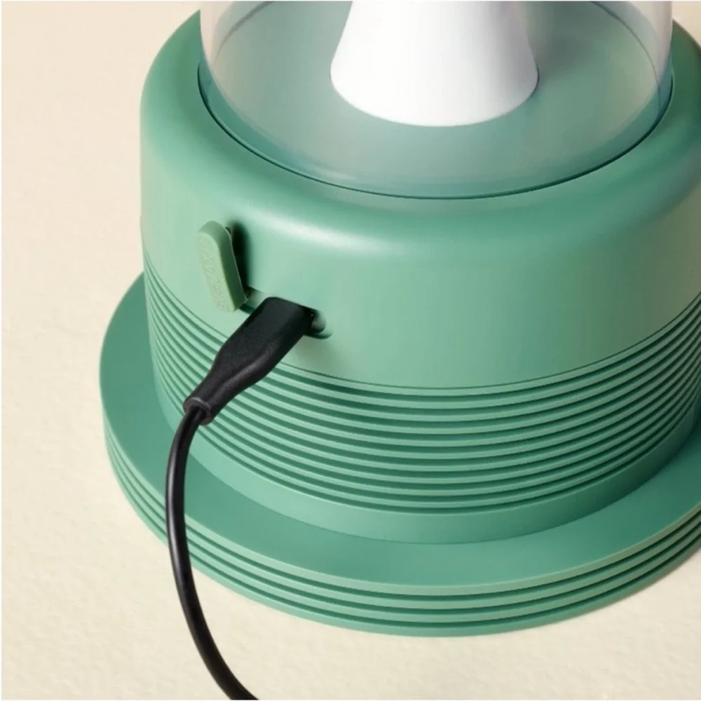 Hearth & Hand Portable LED Green Rechargeable‎ Table or Hanging Lantern